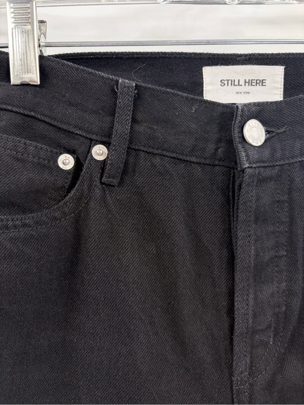 Still here New York black everyday relaxed leg mid rise denim jeans size 24 - Picture 6 of 15